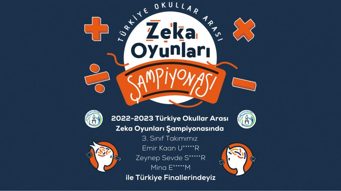2022-2023 Türkiye Okullar Arası  Zeka Oyunları Şampiyonasında Türkiye Finallerindeyiz